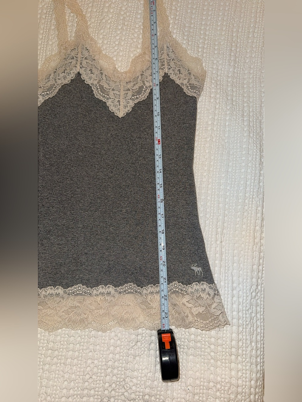 Pristine Abercrombie Fitch Cami Tank Top Size Small Baby Doll Lace Trim Y2K - Picture 9 of 9